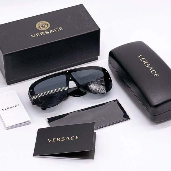 New Versace Black Unisex Sunglasses